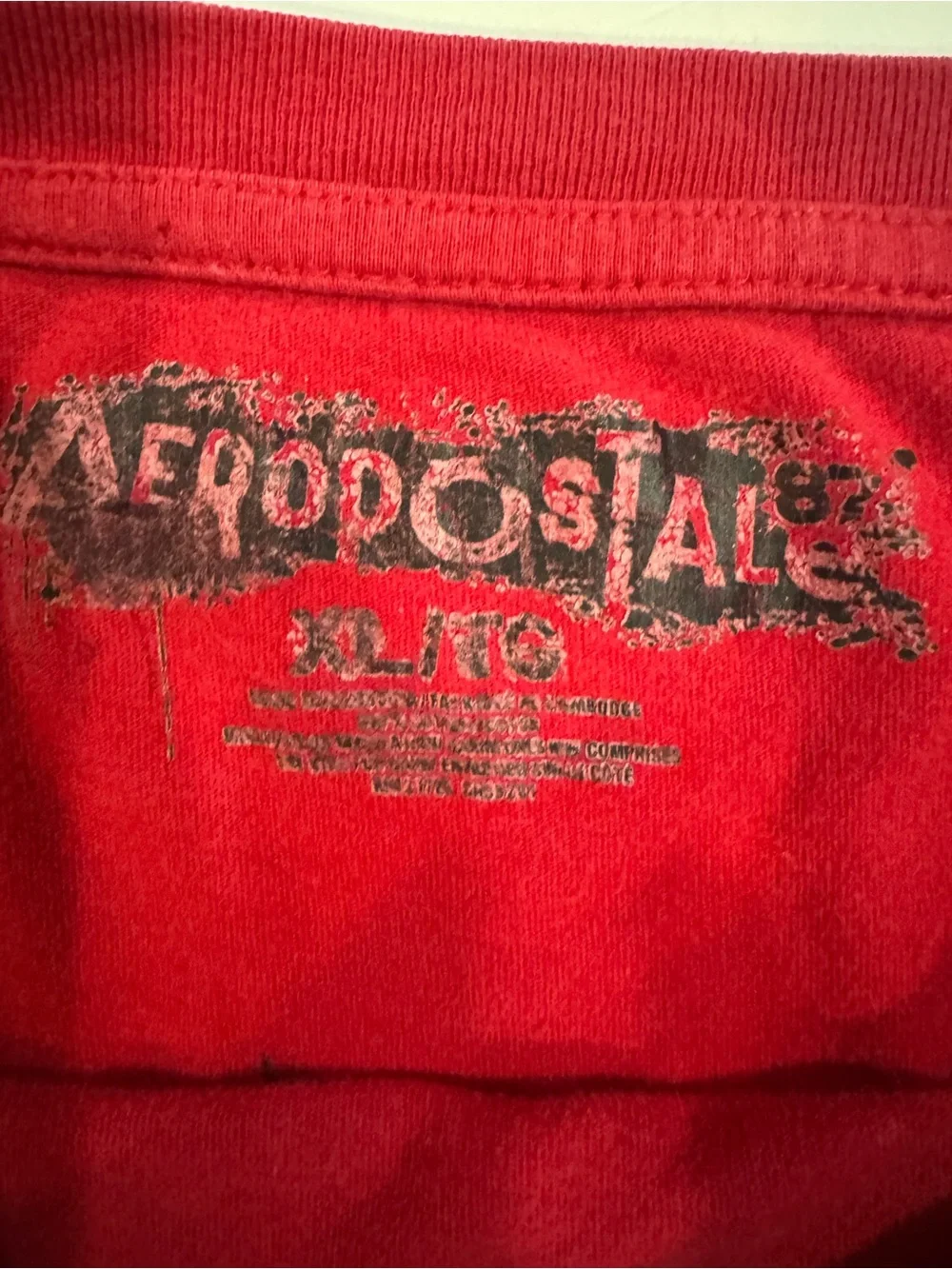 Aeropostale Men’s XL Red Distressed Graphic T-Shirt Single Stitch 2012